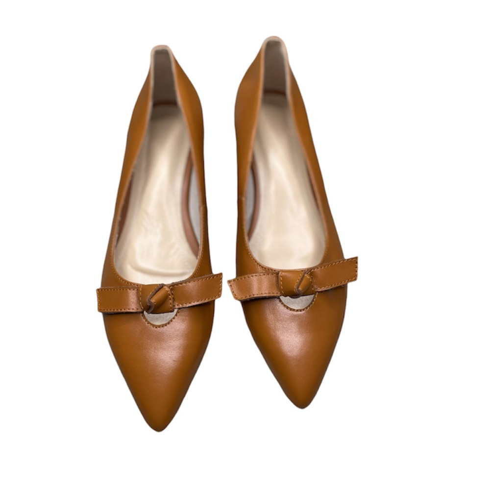 Cognac Brown bow flats